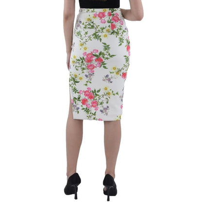 Leonora Womens Floral Midi Pencil Skirt