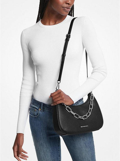 Cora Large Pebbled Leather Shoulder Bag