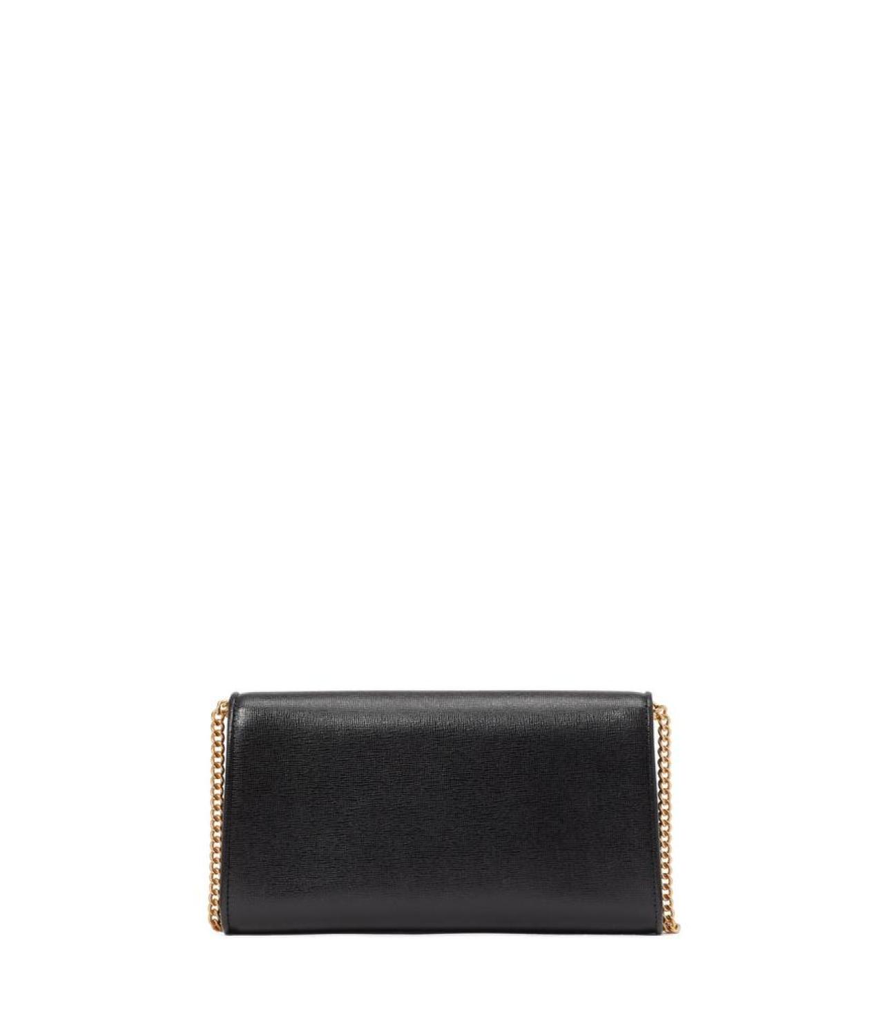 Morgan Bow Embellished Saffiano Leather Envelope Flap Crossbody