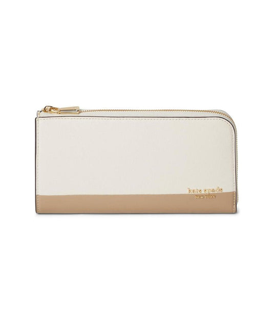 Devin Colorblocked Saffiano Leather Zip Around Continental Wallet