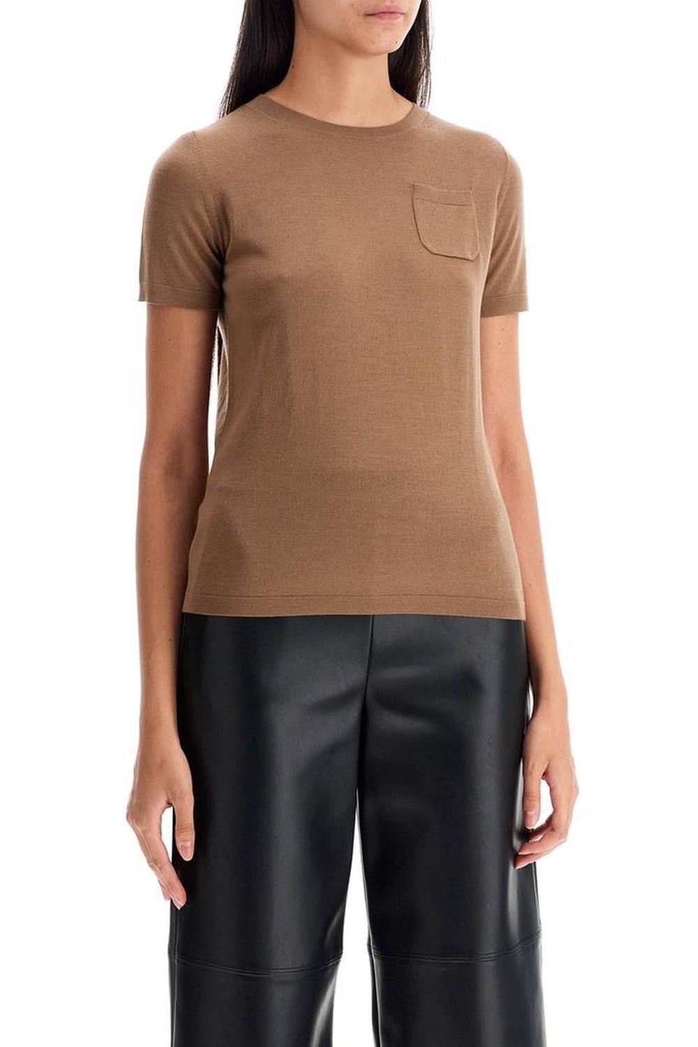 S Max Mara Wool Crewneck T-Shirt Made Of