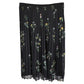 Max Mara Studio Pleated Floral Print Skirt in Black Polyester