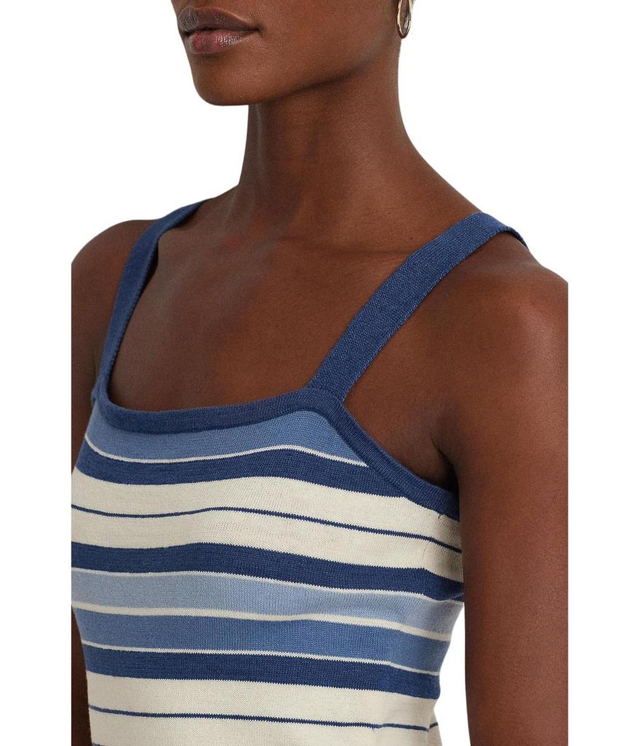 Striped Cotton-Blend Tank Dress