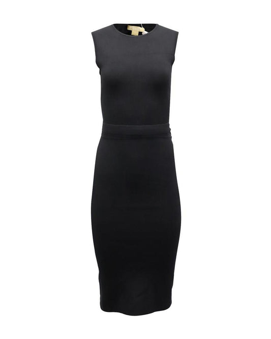 Michael Kors Belt Tie Stretch Dress in Black Viscose