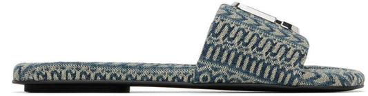 Blue 'The J Marc Washed Monogram Denim' Sandals