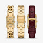 Petite Monroe Gold-Tone and Crocodile-Embossed Leather Watch Strap Set