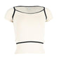 Max Mara Contrast Detail Top in Cream Cotton