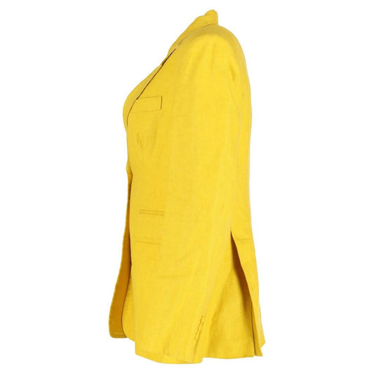 Max Mara Darsena Single-Breasted Jacket in Yellow Linen