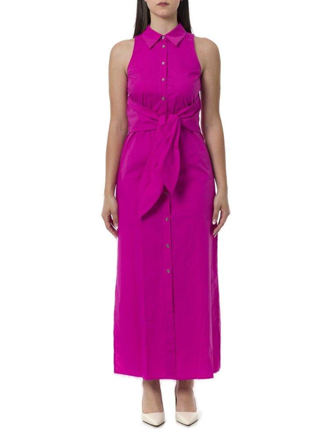 Michael Kors Tied Waist Poplin Midi Dress