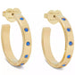 Gold-Tone Small Color Pavé Hoop Earrings, 1"