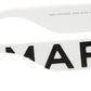 White Text Logo Rectangular Sunglasses