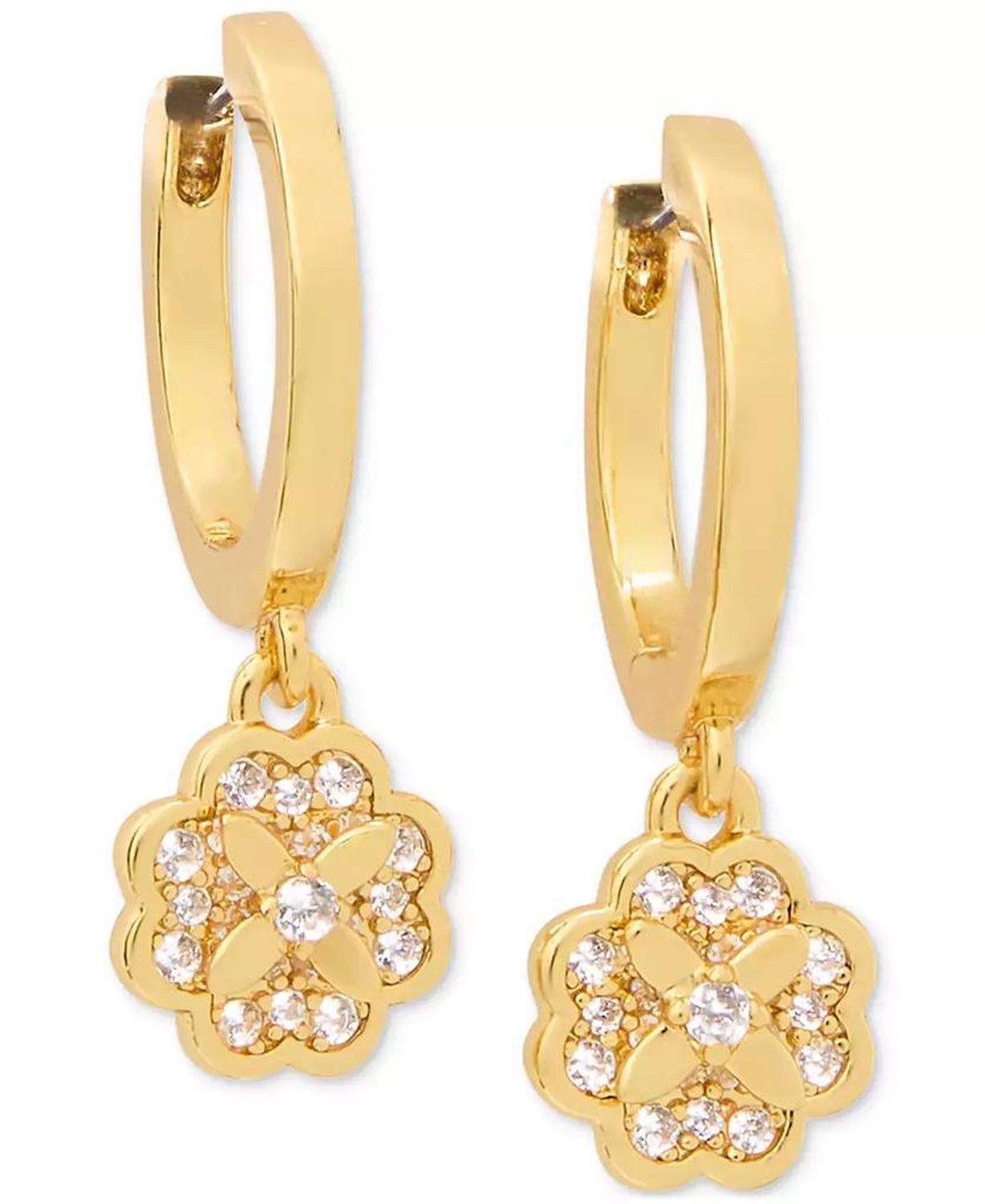 Heritage Bloom Huggie Drop Earrings