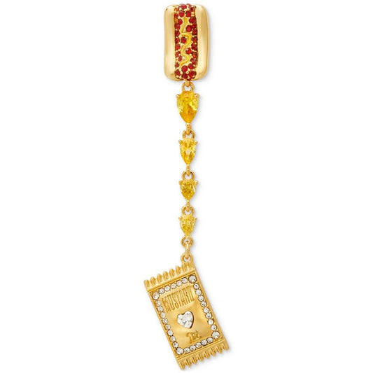 Gold-Tone Ketchup Packet, Fries & Hot Dog Mismatch Linear Drop Earrings