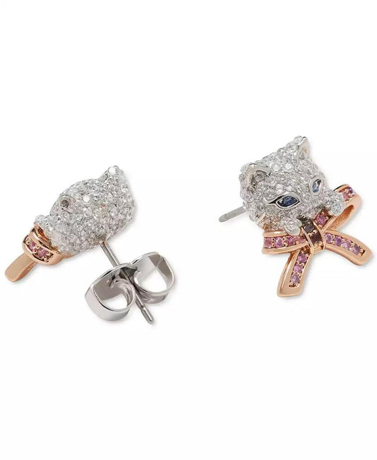 Two-Tone Pavé & Stone Pawlina Stud Earrings