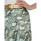 Snakeskin Print Satin Charmeuse A-Line Skirt