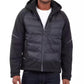 Men's Mixed-Media Full-Zip Hooded Jacket