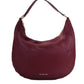 Womens Single Strap Zip Top Medium Hobo Handbag Red Leather