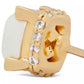 Gold-Tone Pavé & Imitation Pearl Square Stud Earrings