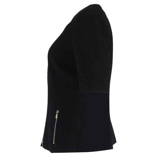 Michael Kors Zipped Short Sleeve Jacket in Black Wool