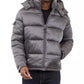 Men's Heavyweight Metallic Finish Hooded Puffer Jacket