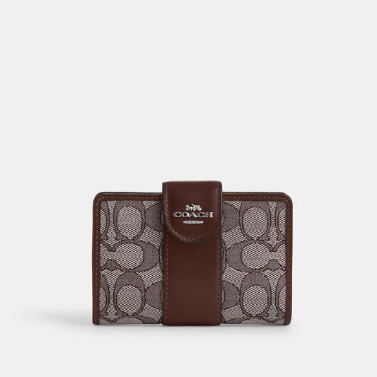 Coach Outlet Medium Corner Zip Wallet In Signature Jacquard