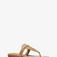 Lena Signature Logo and Leather T-Strap Sandal