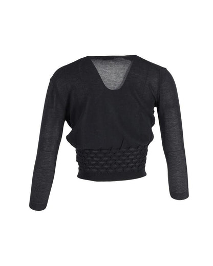 Max Mara Sportmax Buttoned Cropped Cardigan in Black Cotton