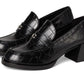 Natalie Embossed Croc Loafers