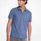 Cotton Blend Piqué Zip-Up Polo Shirt