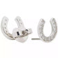 Silver-Tone Cubic Zirconia Pavé Horseshoe Stud Earrings