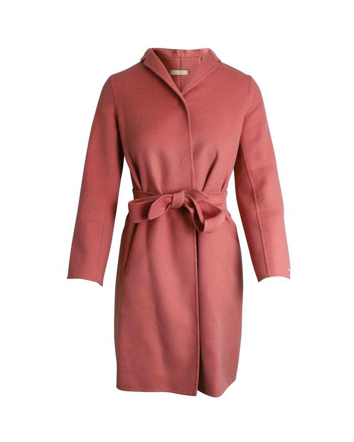 'S Max Mara Wrap Coat in Pink Wool