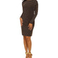 Sparkle Long Sleeve Cowl Back Dress