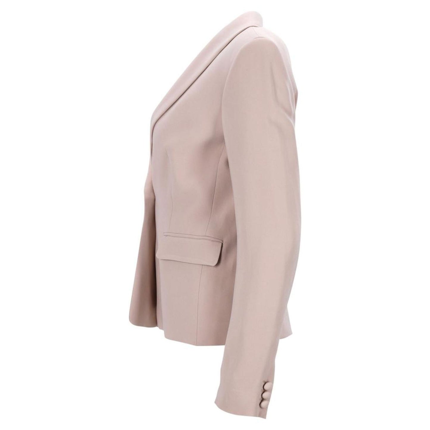 Max Mara Single-Breasted Blazer in Cream Beige Wool