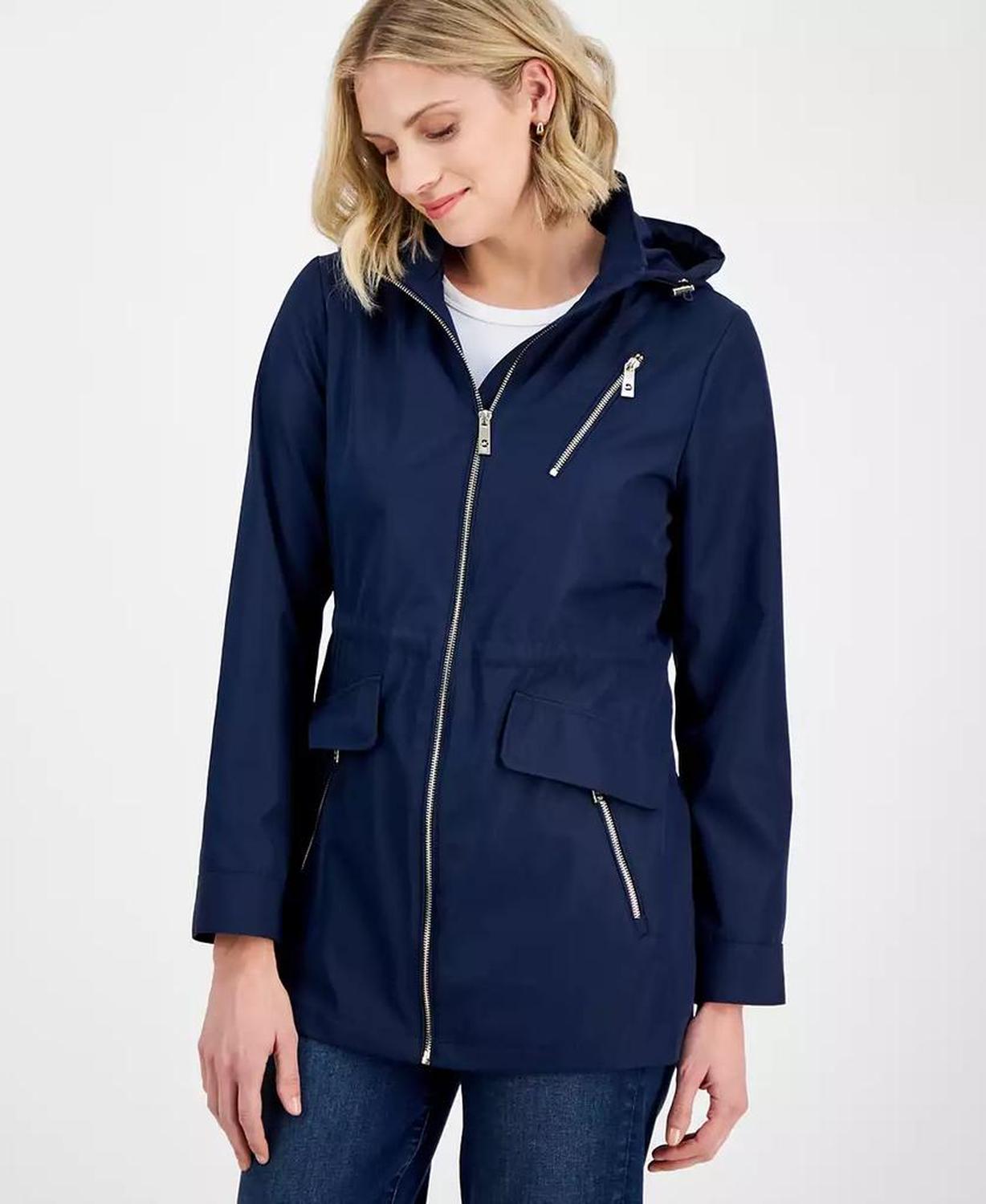 Petite Hooded Water-Resistant Anorak Coat