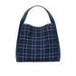 Knott Denim Check Medium Crossbody Tote