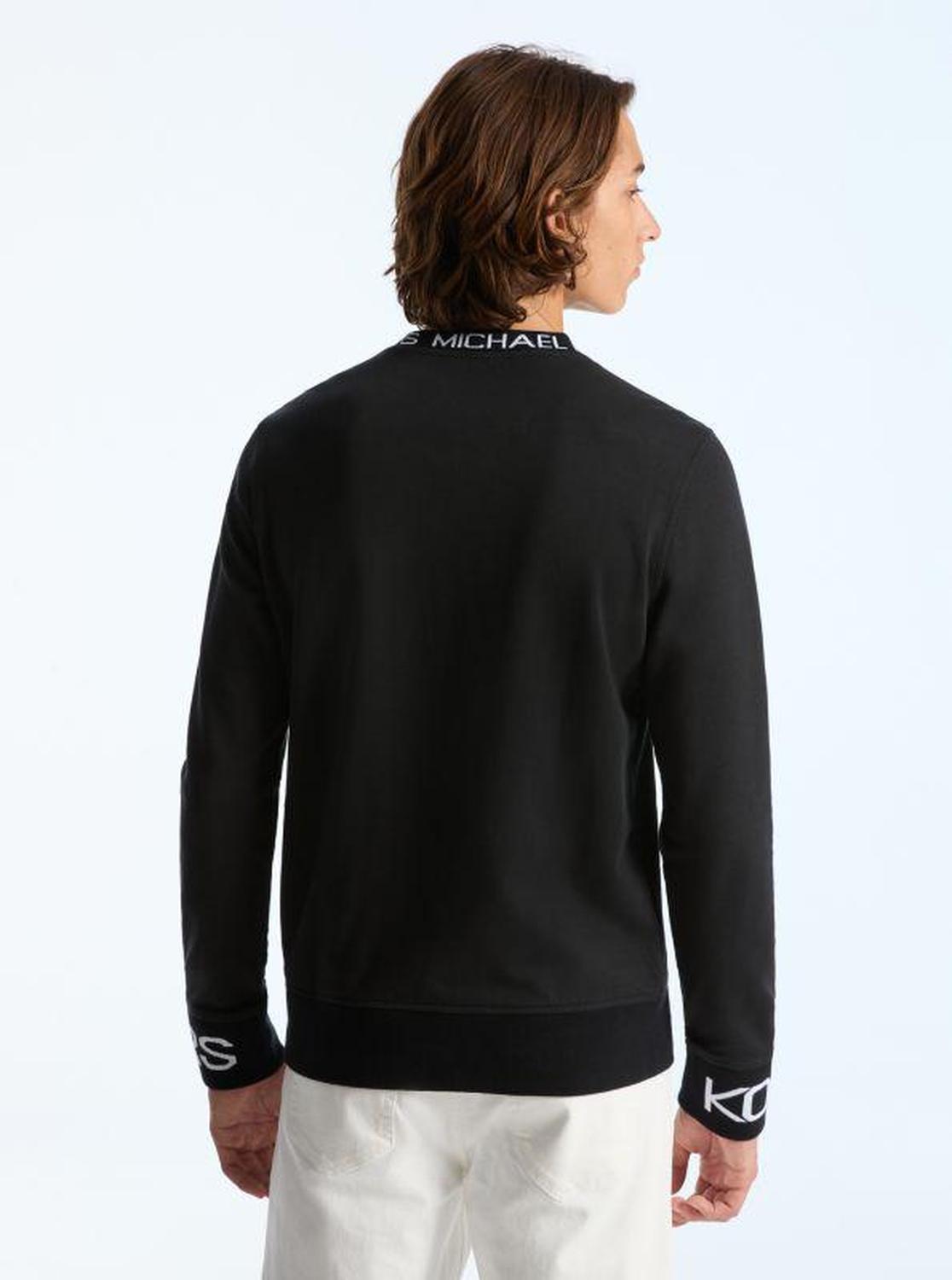 Logo Trim Cotton Blend Sweatshirt