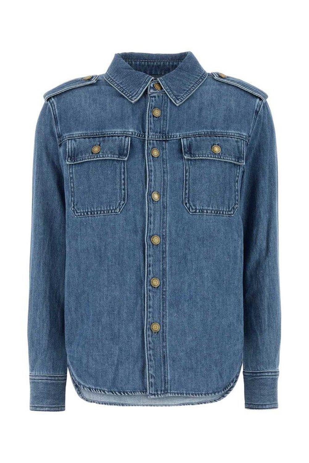 Michael Michael Kors LS Curved Hem Denim Shirt