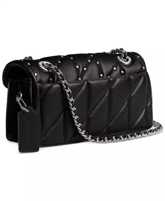 Crystal Rivets Quilted Leather Tabby 20 Shoulder Bag with Chain