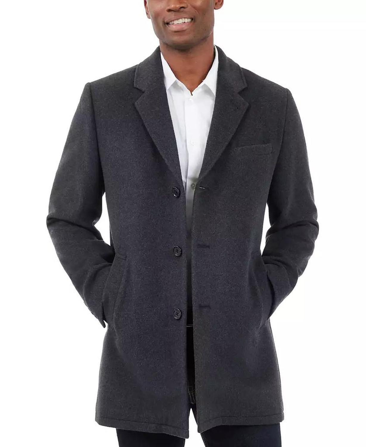 Men's Wool-Blend Car Coat