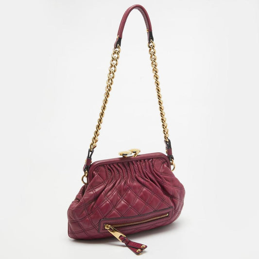 Marc Jacobs Fuchsia Quilted Leather Little Stam Shoulder Bag