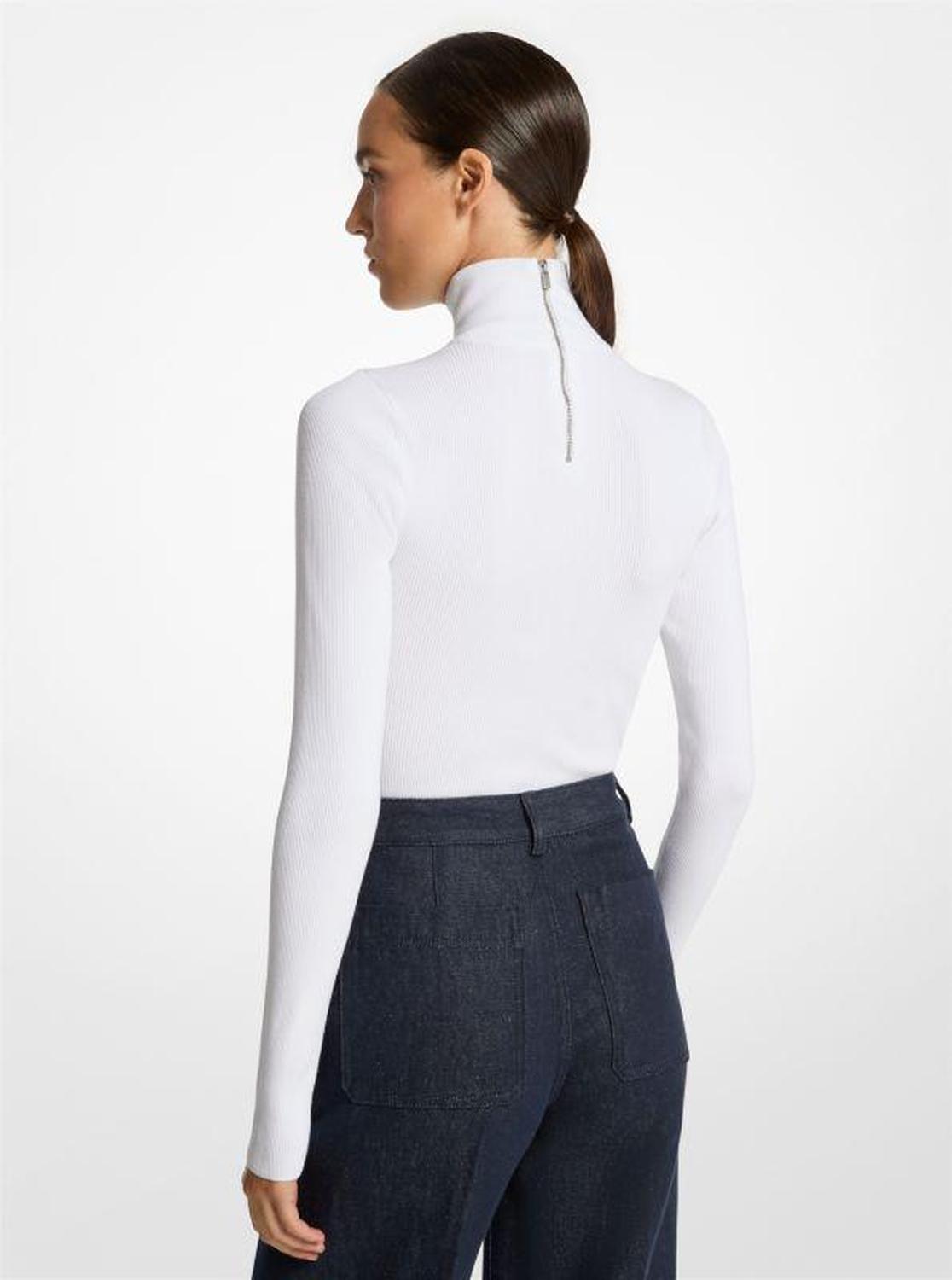 Stretch Viscose Turtleneck Bodysuit