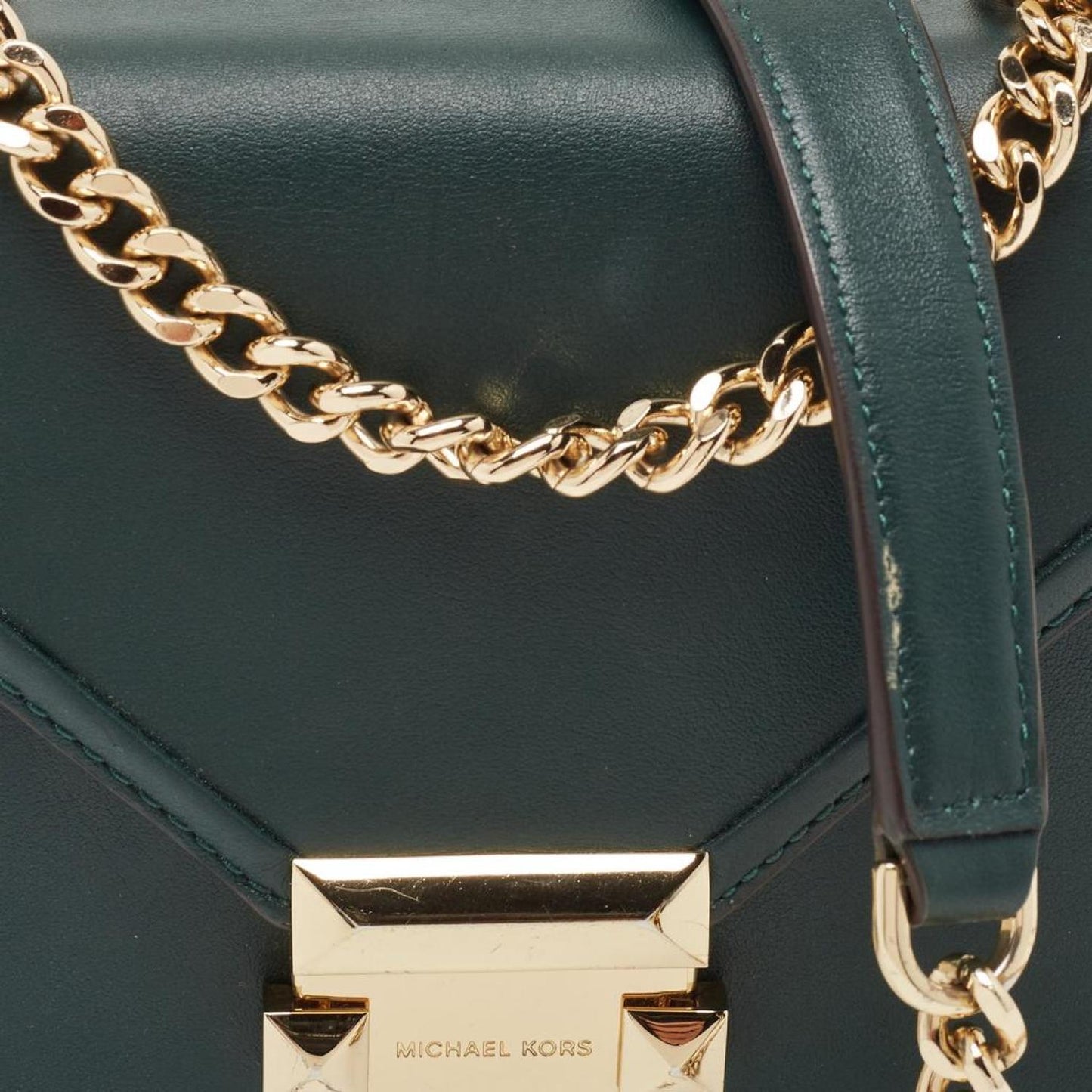 Michael Kors Emerald Leather Whitney Shoulder Bag