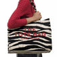 Zebra-Print Canvas Large Tote Bag