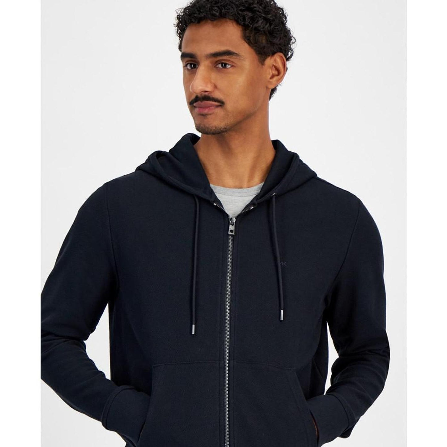 Men's Zip-Front Long Sleeve Knit Hoodie