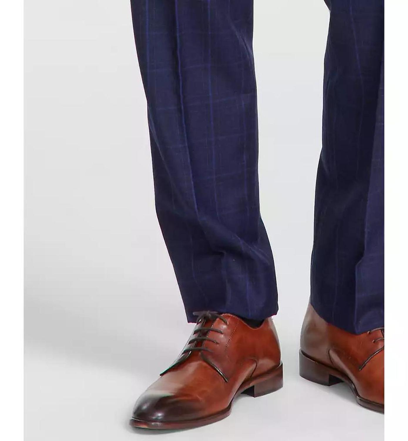 Men's Classic-Fit Wool-Blend Stretch Plaid Suit Separate Pants