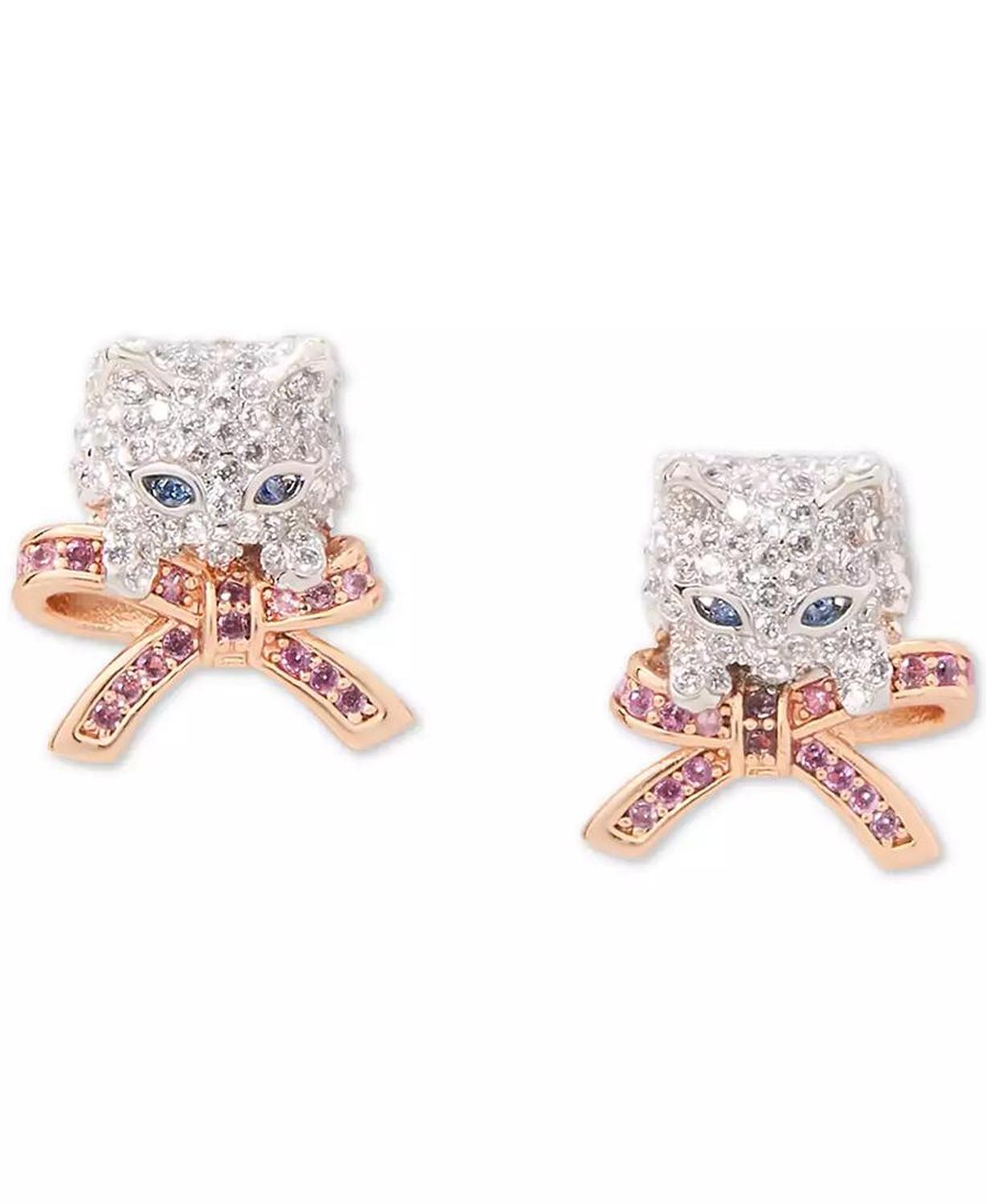 Two-Tone Pavé & Stone Pawlina Stud Earrings