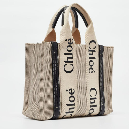 Chloe  Canvas And Leather Small Woody Tote