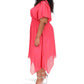 Plus Size Solid Hank Hem Dress