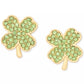 Lucky Charm Gold-Tone Pavé Crystal Clover Stud Earrings