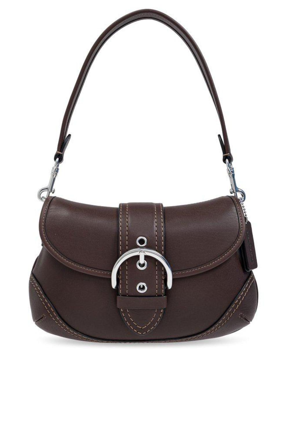 Coach Buckle Detailed Zip-Up Shoulder Bag